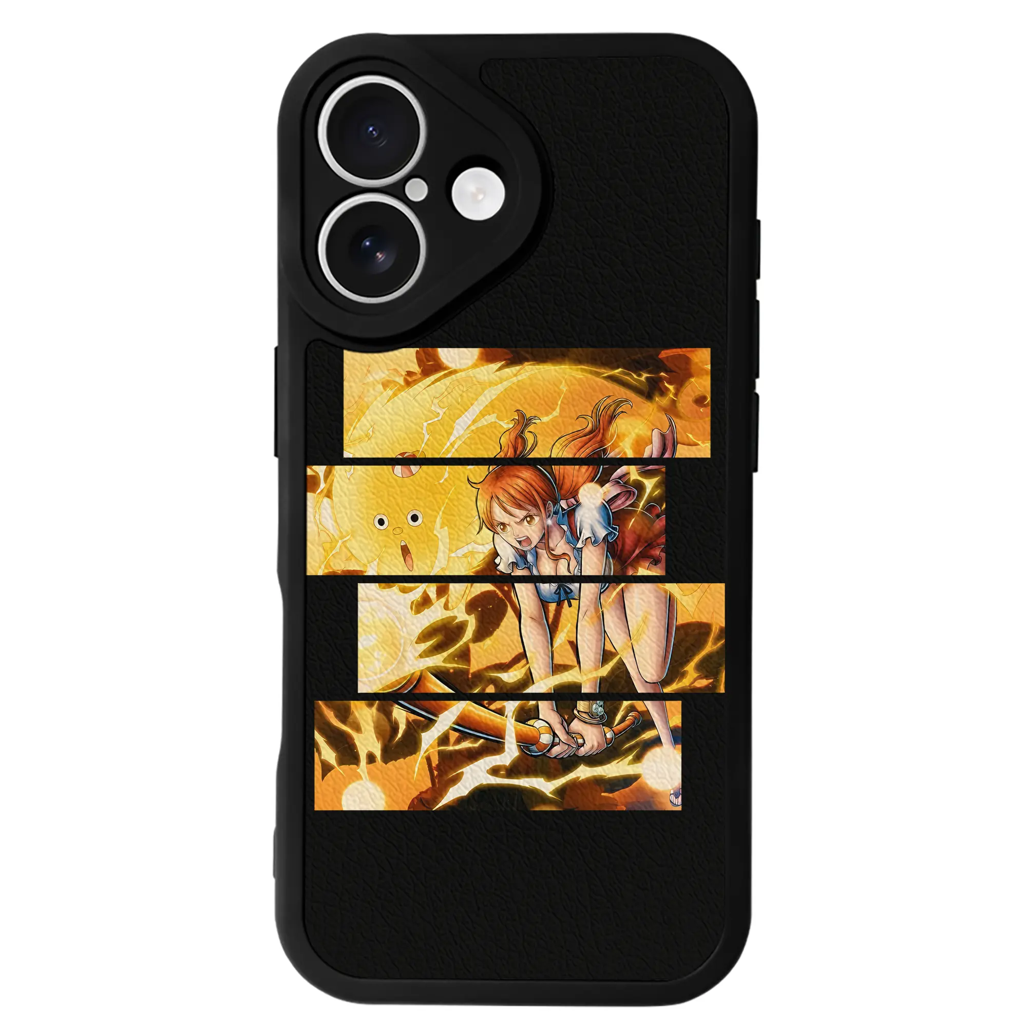 ワンピース グッズ ナミ - IPhone 16シリーズ対応 ・ シリコンスマホケース ・ レザー調 ・ 高精度フィット ・ 耐衝撃 ・ ワイヤレス充電対応 ・ 精密カット